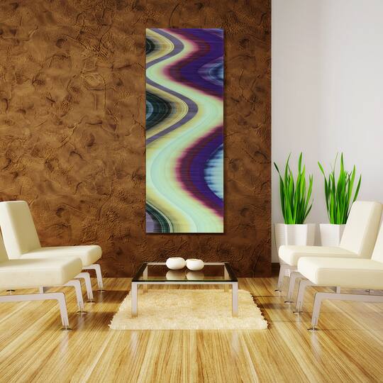 Empire Art Direct 24" x 63" Rumba Abstract 3 Frameless Free Floating Printed Tempered Glass Wall Art